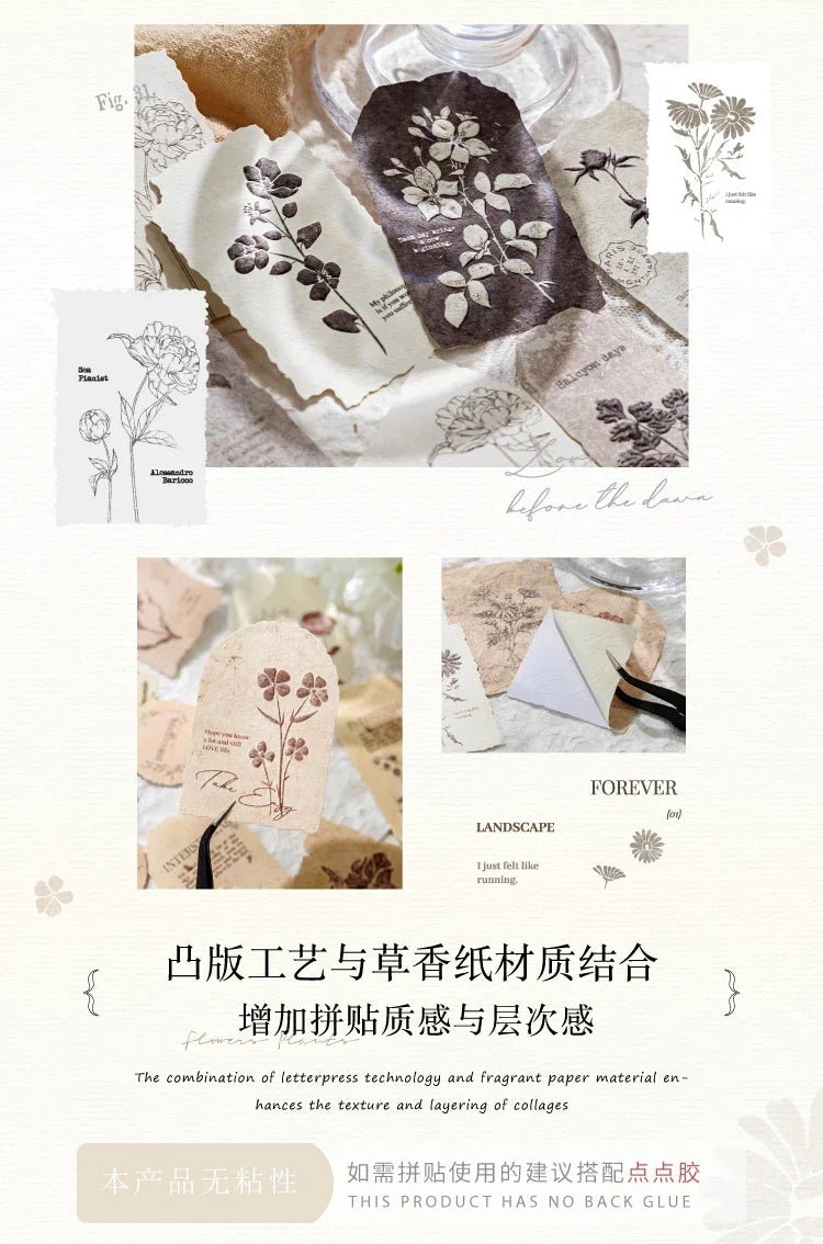 Journal GO 30pcs/box Vanilla Paper Stickers Creative Scrapbooking Collage Junk Journal diy Texture Material for Craft Making