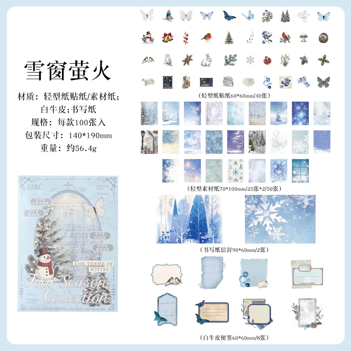 Vintage Stickers & Scrapbook Paper Set — 100 Sheets Junk Journal Kit
