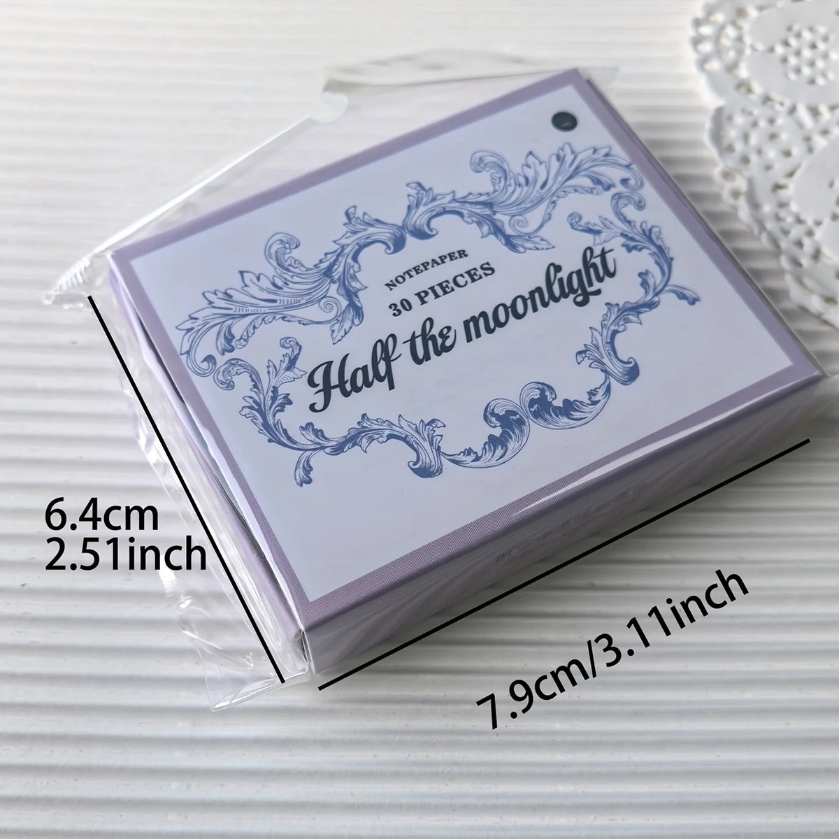 Retro Embossed Floral Border DIY Writable Decorative Hard Cardstock Paper Set for Scrapbooking Journaling Boxed Sticky Notes