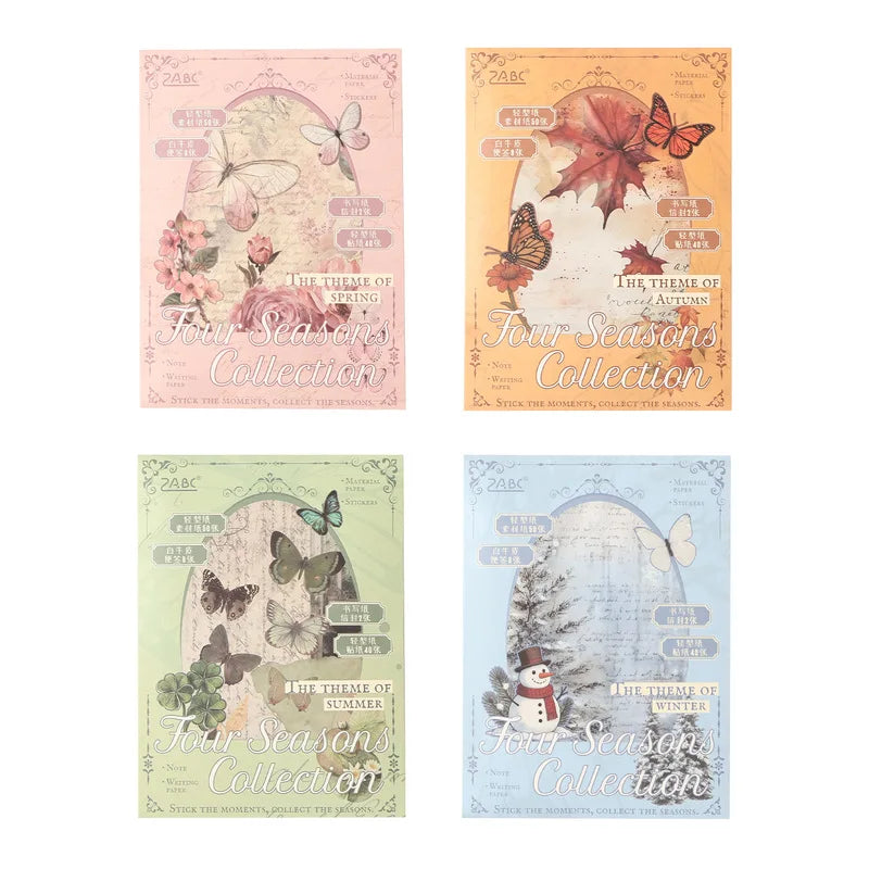 Vintage Stickers & Scrapbook Paper Set — 100 Sheets Junk Journal Kit
