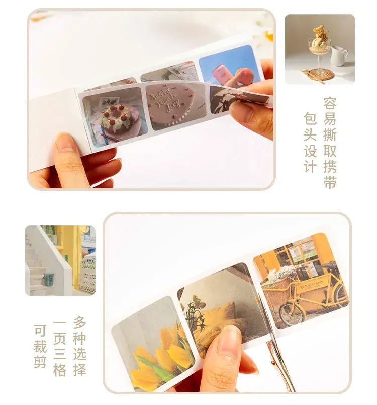 Journamm 30pcs/pack 90patterns/pack Ins Material Stickers Book Scrapbooking Junk Journal Creative Stationery DIY Deco Stickers