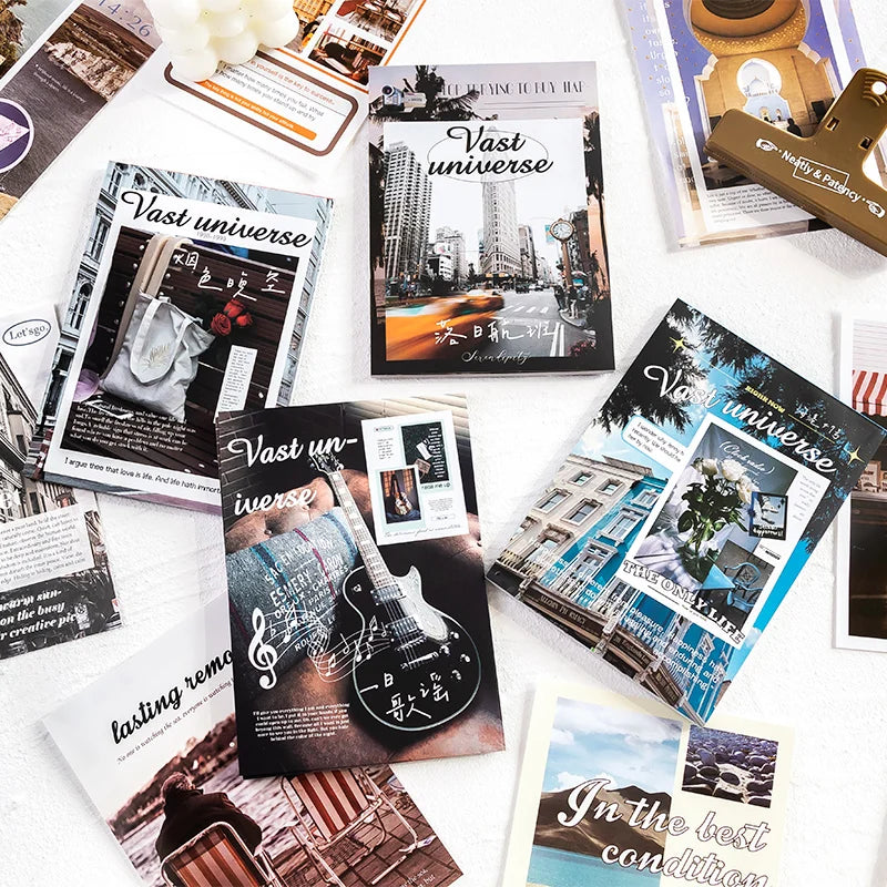 60 sheets INS Landscape Scrapbooking Collage Junk Journal School Stationery Supplies Aesthetic Decorate Planner Background Paper