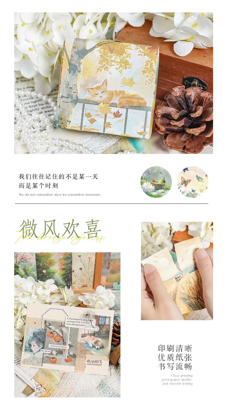 200 Sheets Beautiful Four Seasons Scenery Paper, all seasonal views for journal background collage