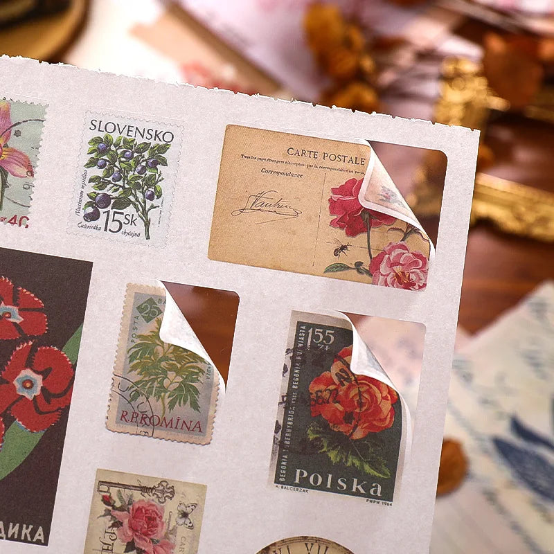 2 styles 50 pcs Vintage theme Collage stickers Scrapbooking Material handmade Diary Album  Junk Journal Supplies