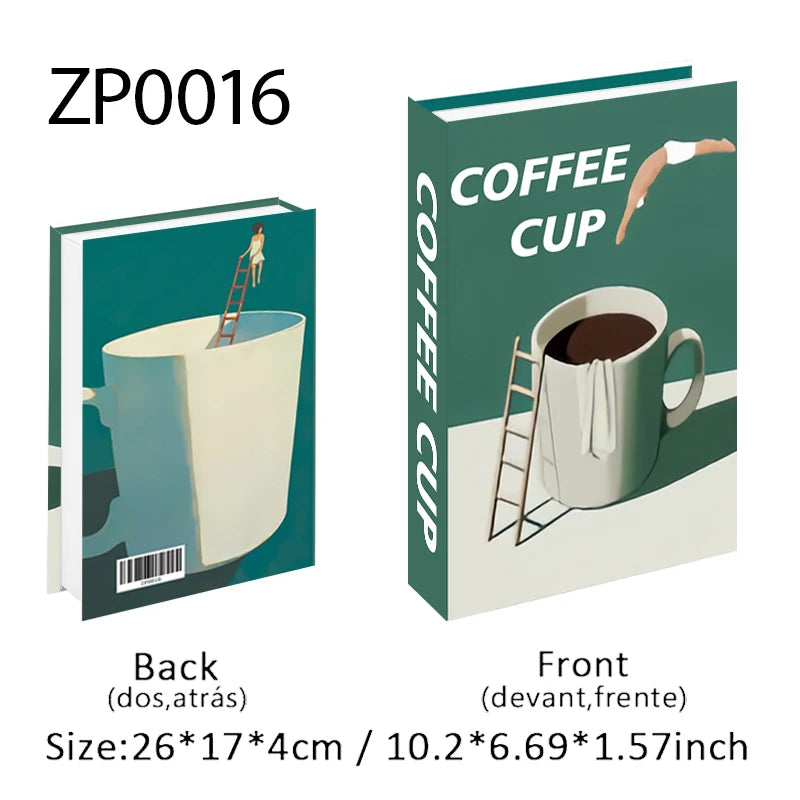 Coffee Cup Fake Books Decoration — Luxury Home Décor