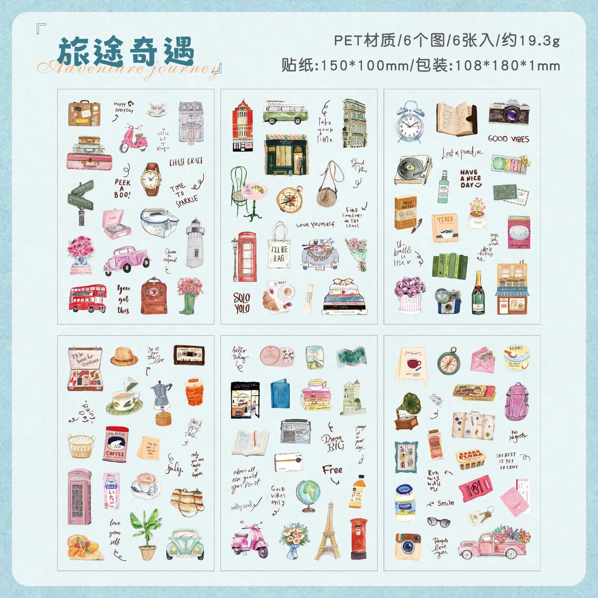 6/36 Sheets Cute Magazine Scrapbooking Stickers Book DIY Junk Journal Material Decoration Album Diary Stationery supplies