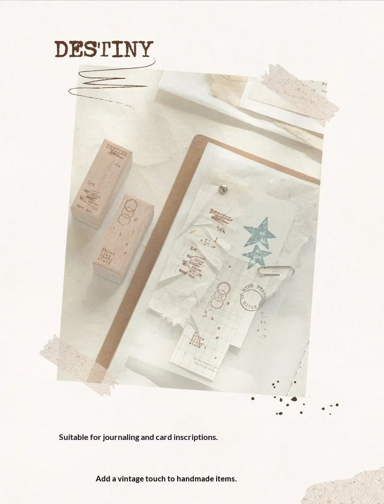 JIANWU Vintage English Words Border Landscape Junk Journal Material Collage Wooden Stamp Creative Student Supplies Stationery
