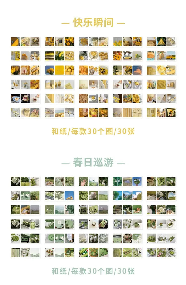 Journamm 30pcs/pack 90patterns/pack Ins Material Stickers Book Scrapbooking Junk Journal Creative Stationery DIY Deco Stickers
