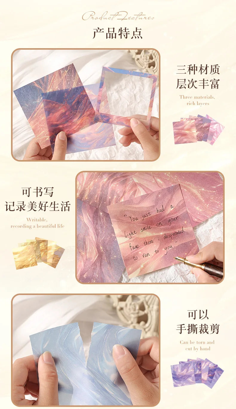 25pcs/pack Water Wave Gradient Material Paper Vintage Scrapbooking Junk Journal DIY Craft Background Paper