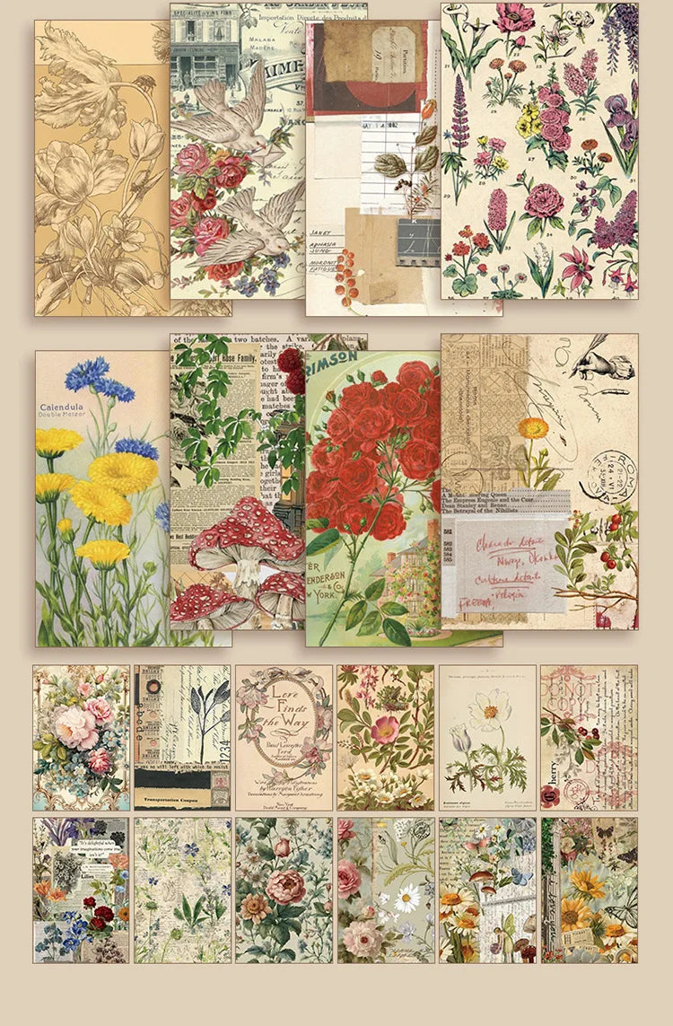 2 styles 50 pcs Vintage theme Collage stickers Scrapbooking Material handmade Diary Album  Junk Journal Supplies