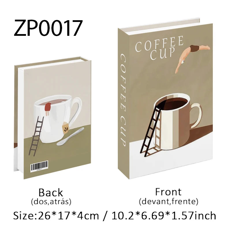 Coffee Cup Fake Books Decoration — Luxury Home Décor