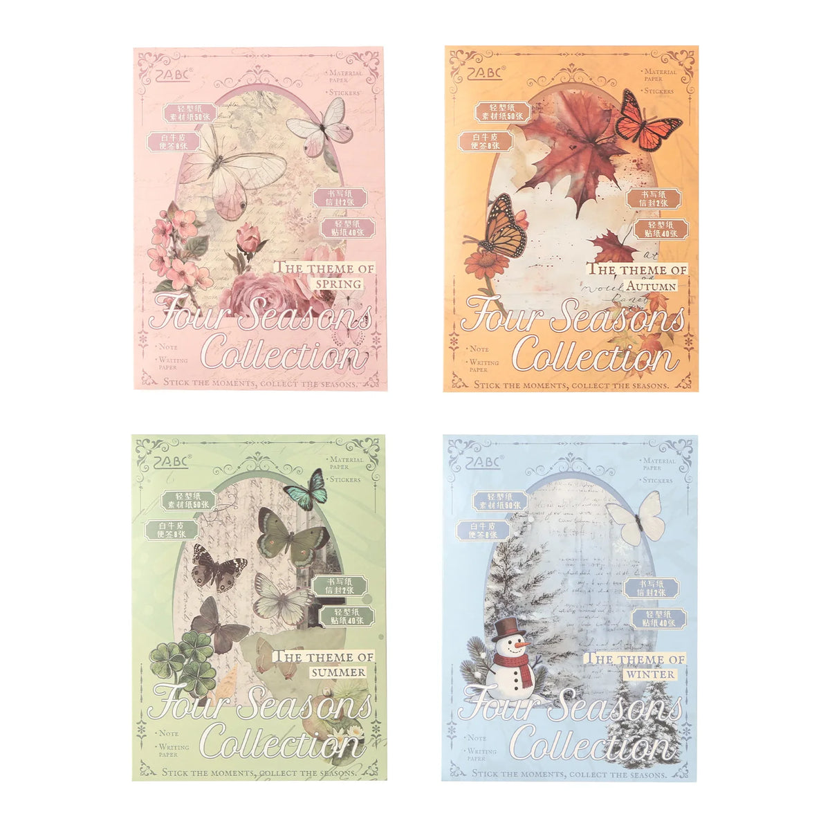 Vintage Stickers & Scrapbook Paper Set — 100 Sheets Junk Journal Kit