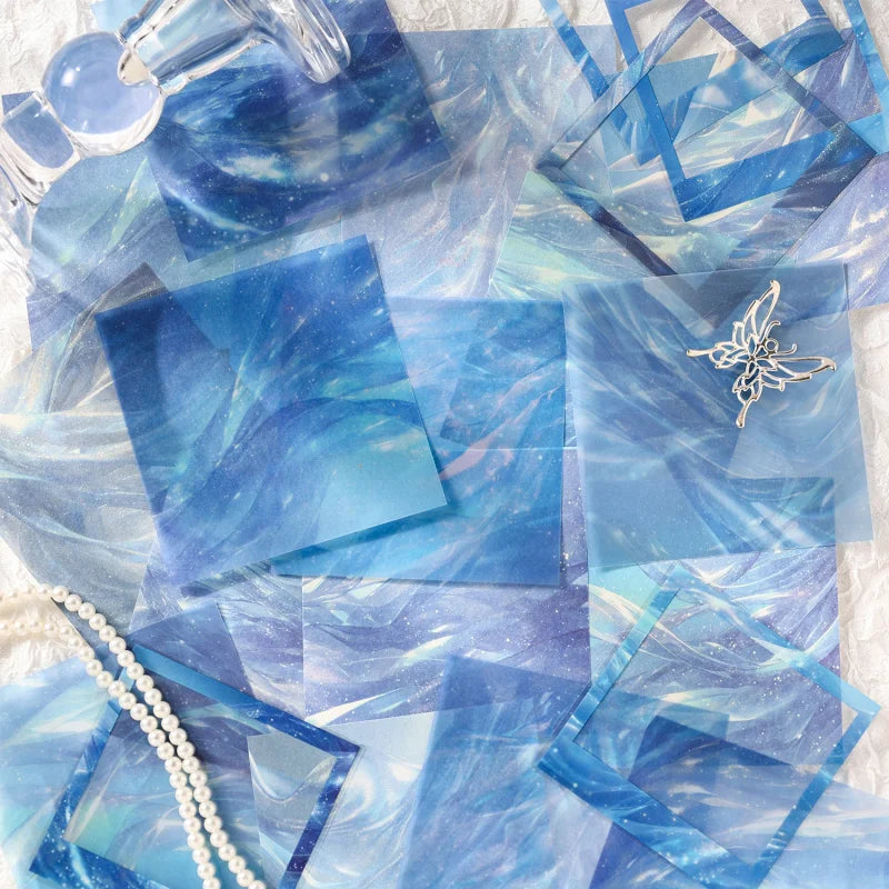 25pcs/pack Water Wave Gradient Material Paper Vintage Scrapbooking Junk Journal DIY Craft Background Paper