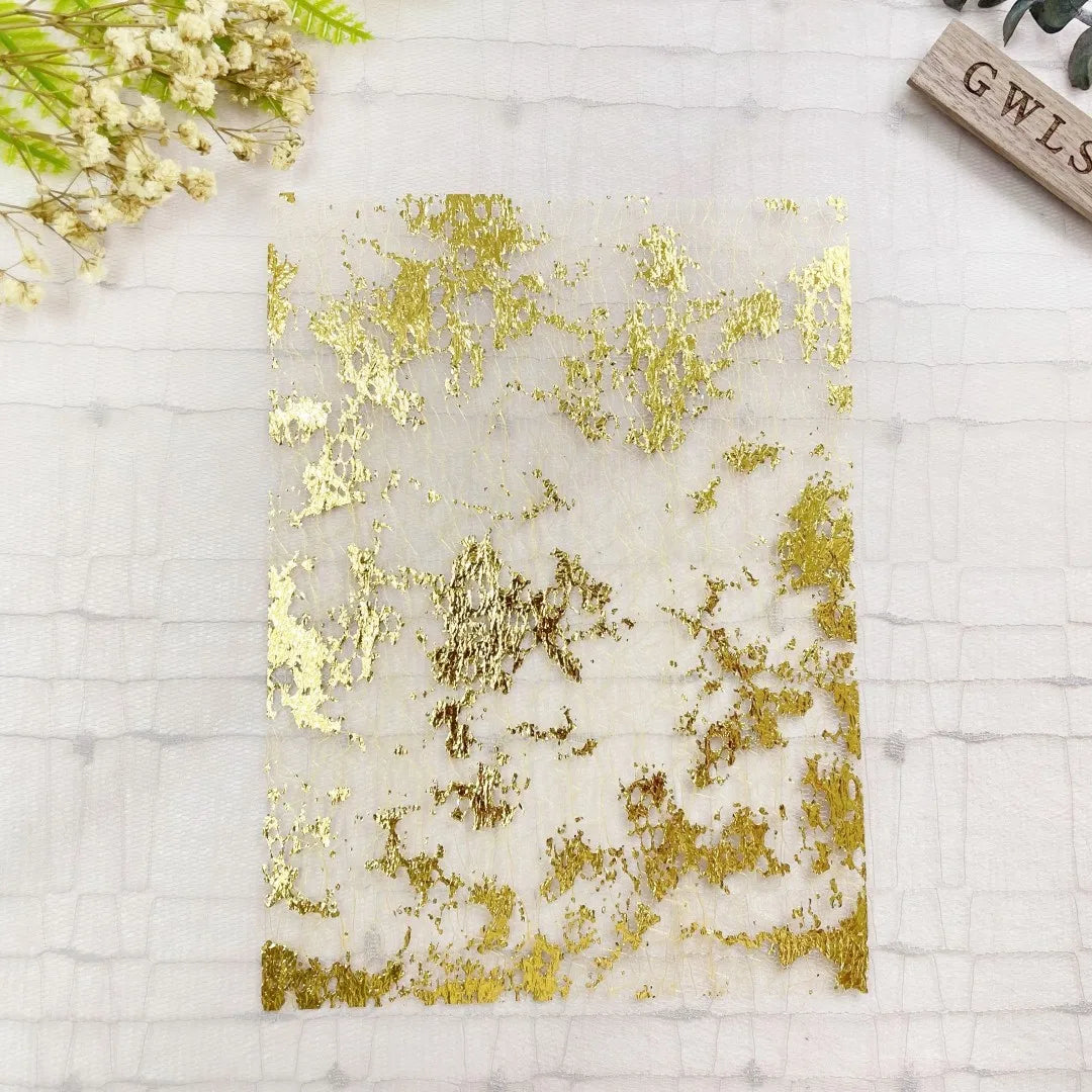 10Pcs Color Gold Foil Lace Gauze Art Paper Scrapbooking Decorate DIY Junk Journal Planner Collage Background Paper Material