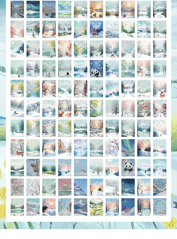 200 Sheets Beautiful Four Seasons Scenery Paper, all seasonal views for journal background collage