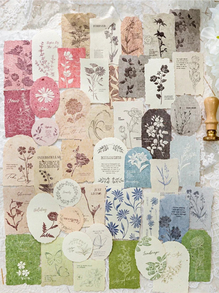 Journal GO 30pcs/box Vanilla Paper Stickers Creative Scrapbooking Collage Junk Journal diy Texture Material for Craft Making