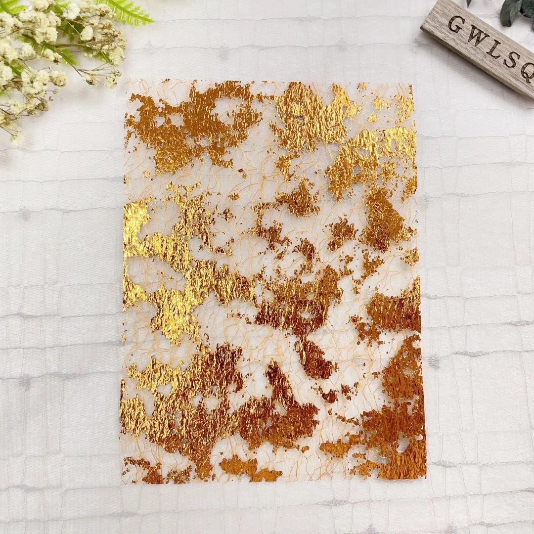 10Pcs Color Gold Foil Lace Gauze Art Paper Scrapbooking Decorate DIY Junk Journal Planner Collage Background Paper Material