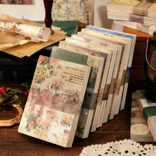 Vintage Scrapbook Paper Book 100 Sheets, Retro Journal Collage Base Paper For DIY Journal Craft Decor