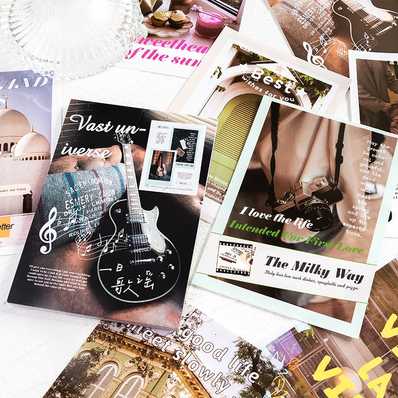 60 sheets INS Landscape Scrapbooking Collage Junk Journal School Stationery Supplies Aesthetic Decorate Planner Background Paper