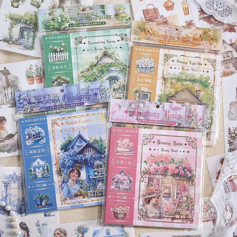 Washi Junk Journal Sticker Book — 50 Sheets Journaling Supplies