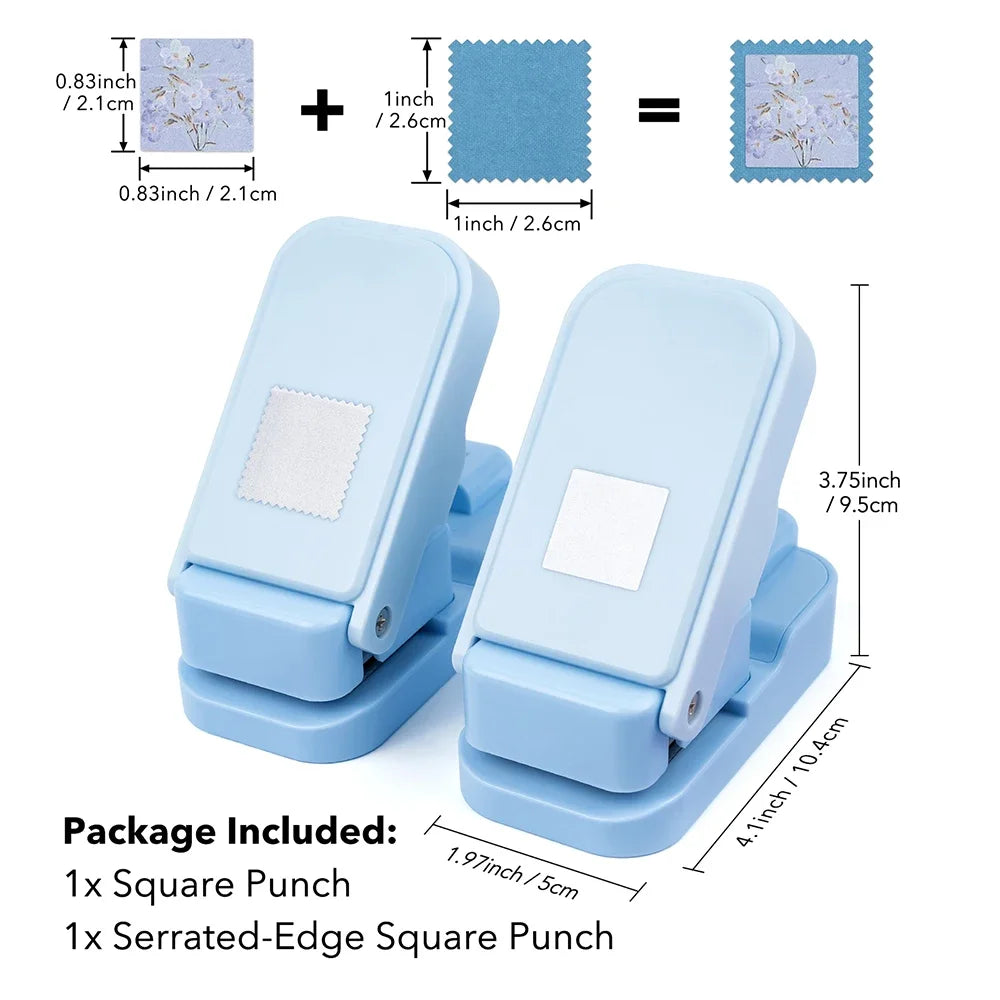 Layering Serrated-Edge Square Paper Punches for Junk Journal & Scrapbooking, Nesting Postage Stamp Style Craft Punches 2026