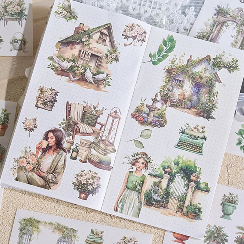 Garden Journal Stickers — 50 Sheet Junk Journaling Sticker Book