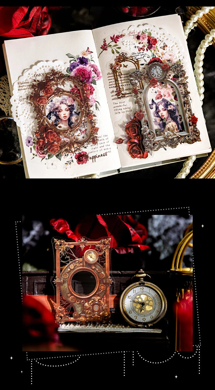 20 pcs Large size Vintage Cutout Frame Sticker Junk Journal DIY Scrapbooking Collage Materials Planner Creative Stationery