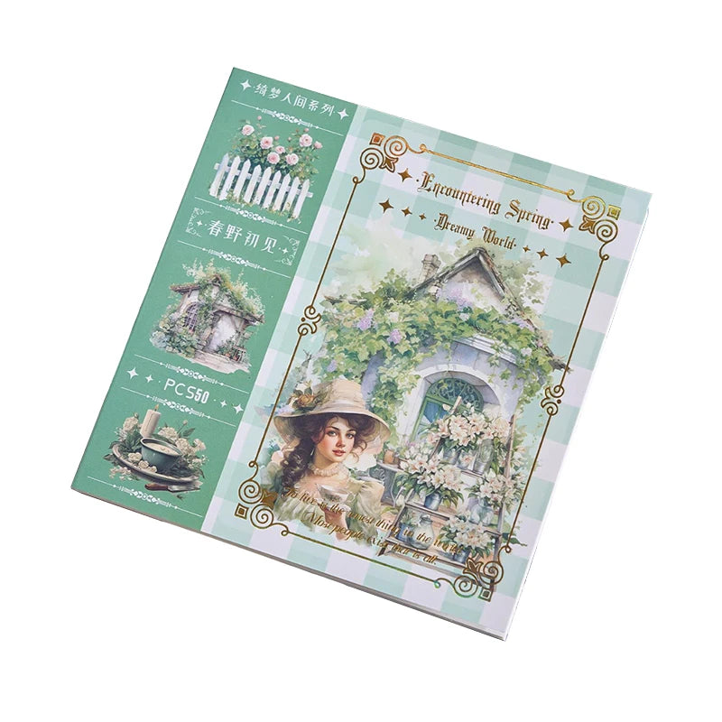 Washi Junk Journal Sticker Book — 50 Sheets Journaling Supplies