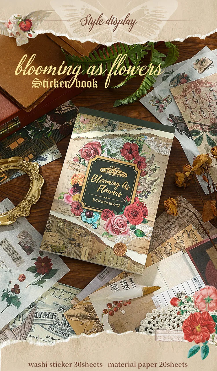 2 styles 50 pcs Vintage theme Collage stickers Scrapbooking Material handmade Diary Album  Junk Journal Supplies