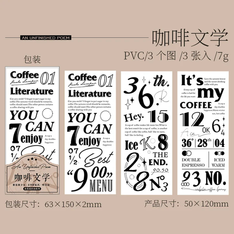 Vintage Sonnet Poem Rub-On Stickers — Junk Journal Supplies
