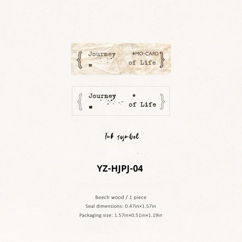JIANWU Vintage English Words Border Landscape Junk Journal Material Collage Wooden Stamp Creative Student Supplies Stationery