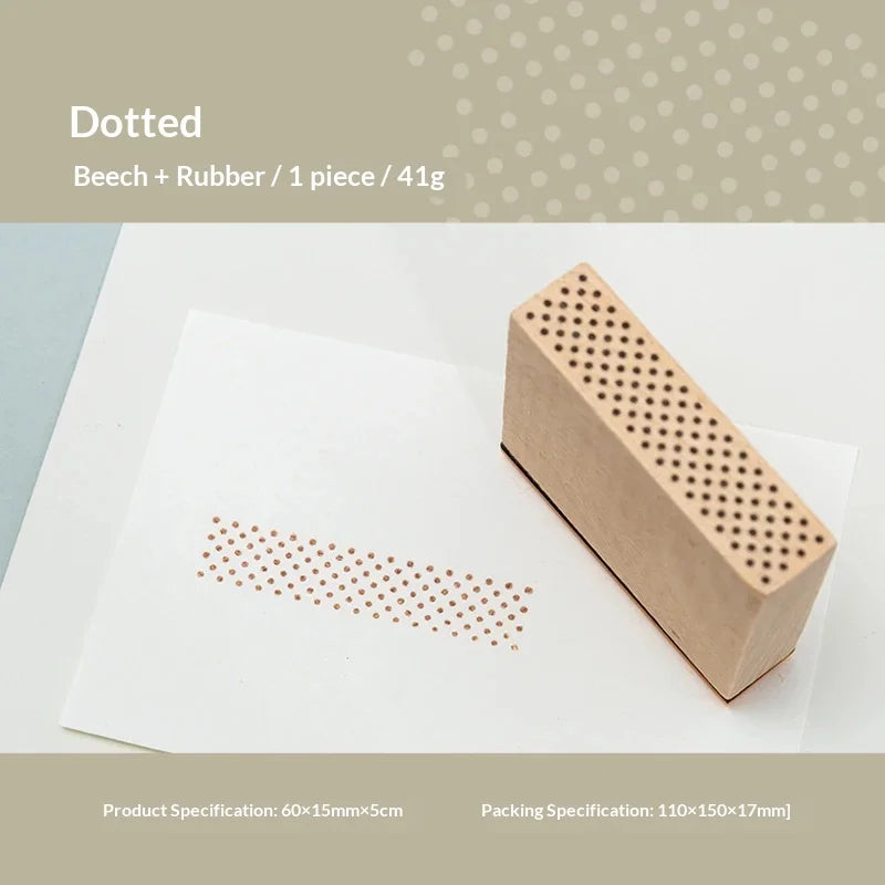 Journal GO Geometric Aesthetic Wooden Stamp Vintage Dot Gird Landscape Creative DIY Junk Journal Material Collage Stationery