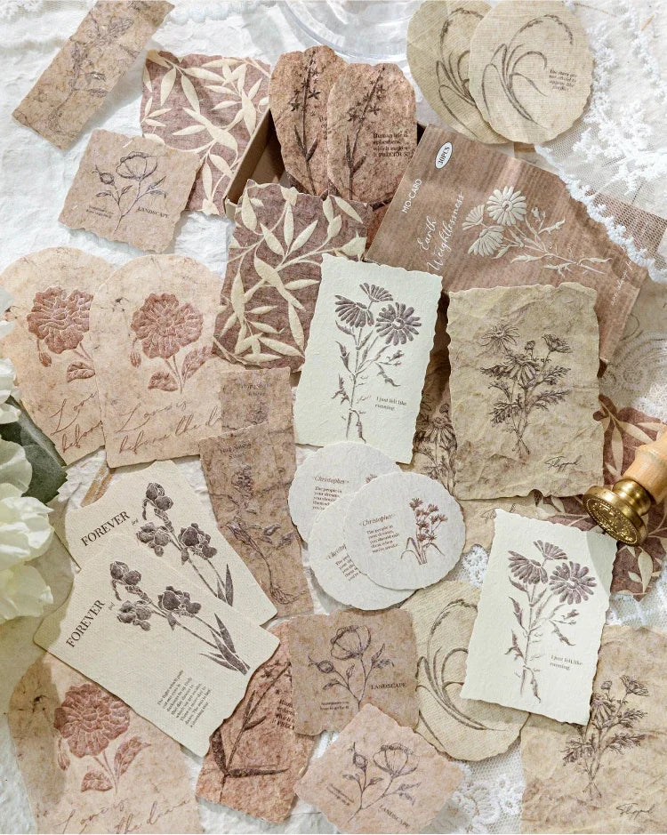 Journal GO 30pcs/box Vanilla Paper Stickers Creative Scrapbooking Collage Junk Journal diy Texture Material for Craft Making