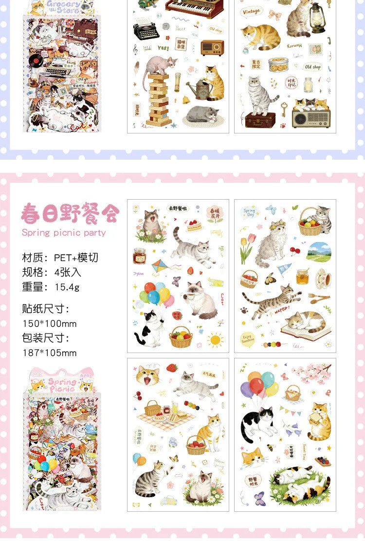 Journamm Junk Journal Stickers — 4 Sheet Journaling Supplies Pack