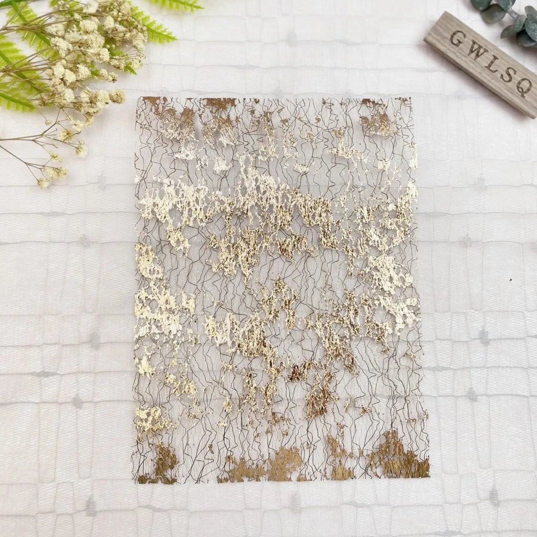 10Pcs Color Gold Foil Lace Gauze Art Paper Scrapbooking Decorate DIY Junk Journal Planner Collage Background Paper Material