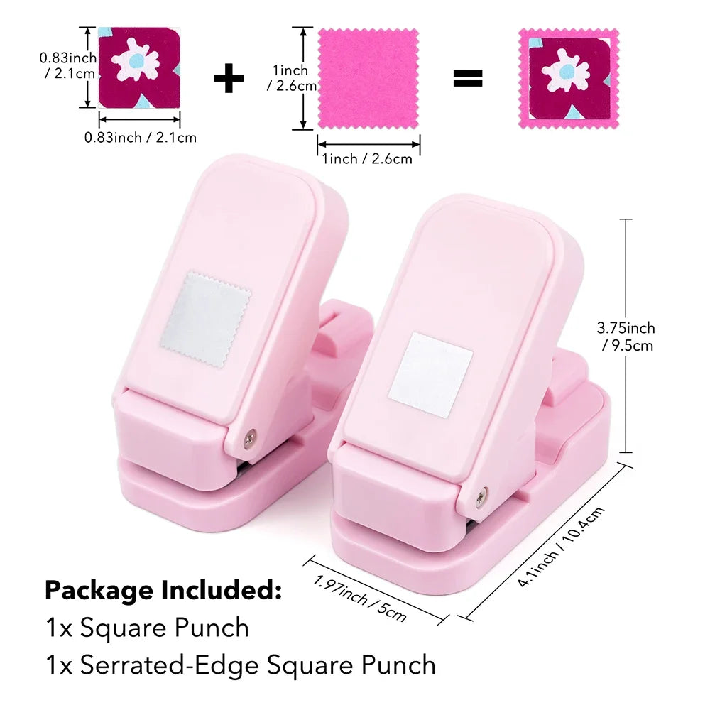 Layering Serrated-Edge Square Paper Punches for Junk Journal & Scrapbooking, Nesting Postage Stamp Style Craft Punches 2026