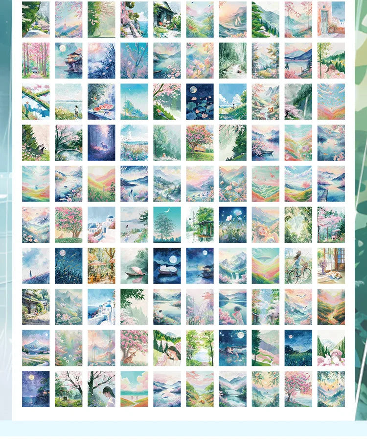 200 Sheets Beautiful Four Seasons Scenery Paper, all seasonal views for journal background collage