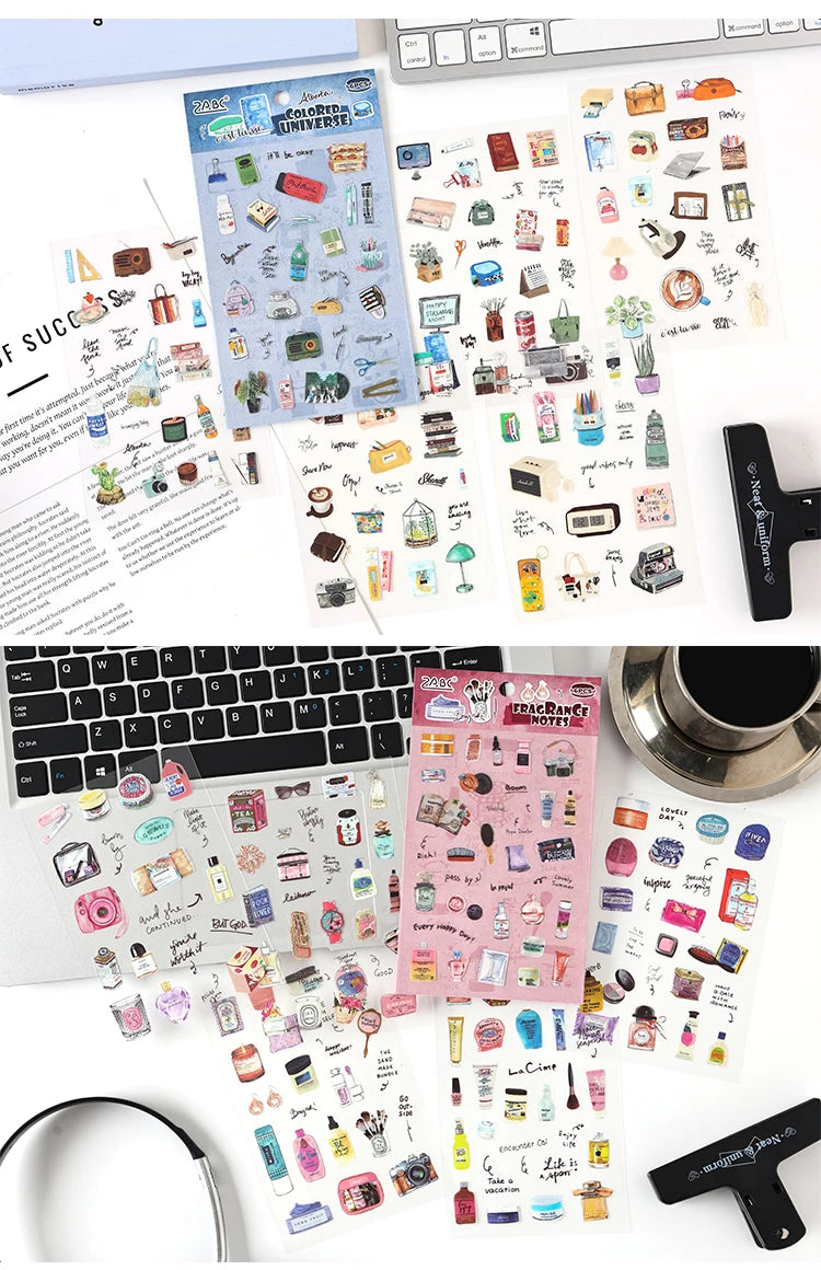 6/36 Sheets Cute Magazine Scrapbooking Stickers Book DIY Junk Journal Material Decoration Album Diary Stationery supplies