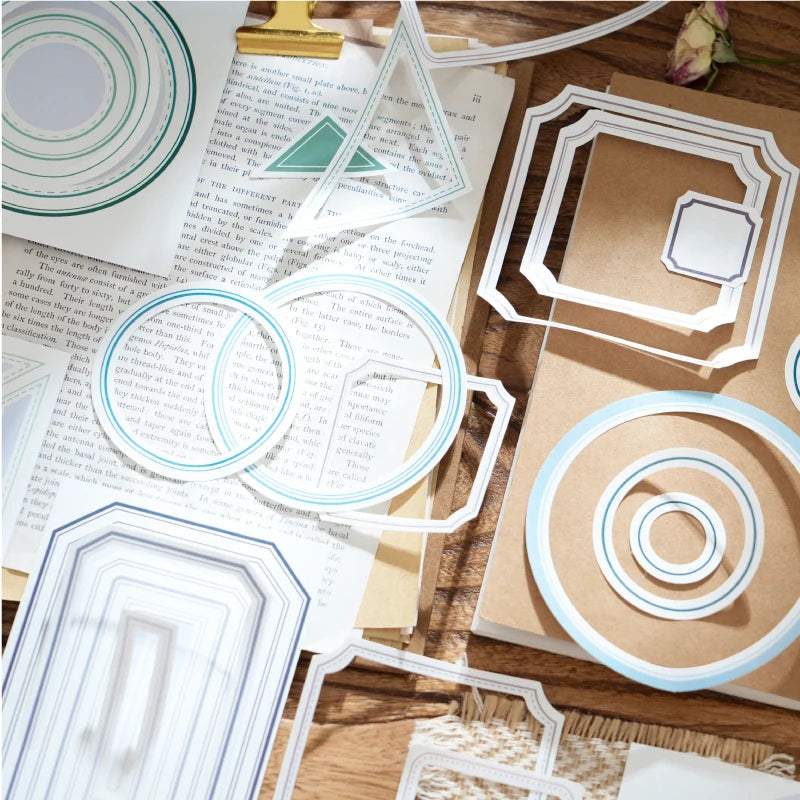 Scrapbooking Frame Stickers — 20pcs Junk Journal Border Labels