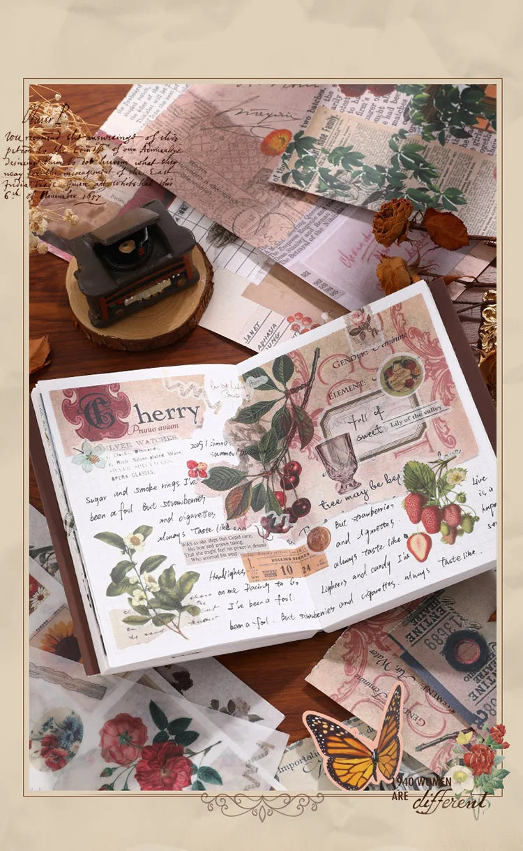 2 styles 50 pcs Vintage theme Collage stickers Scrapbooking Material handmade Diary Album  Junk Journal Supplies