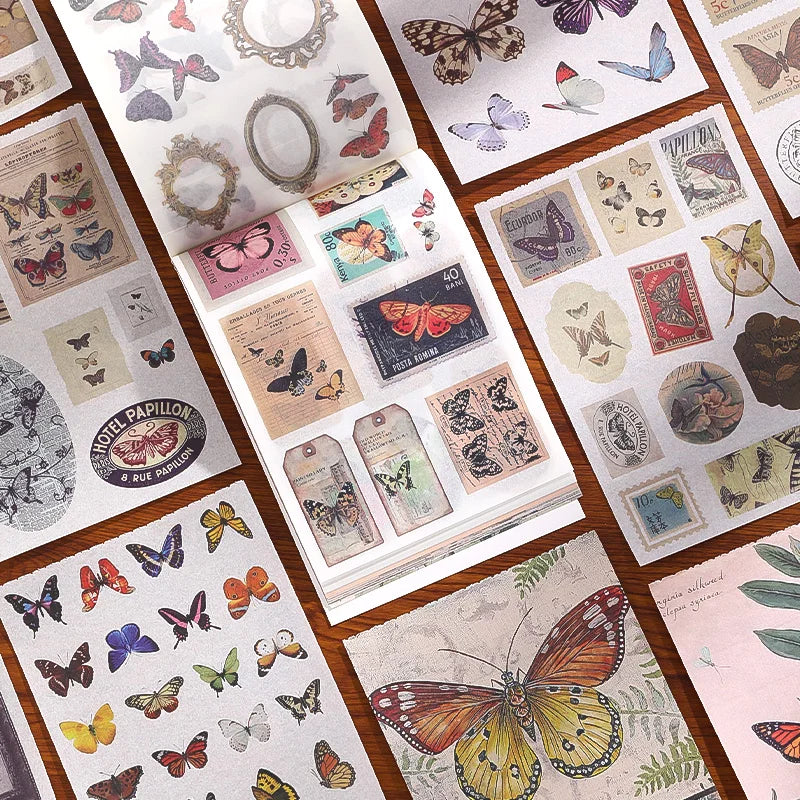 2 styles 50 pcs Vintage theme Collage stickers Scrapbooking Material handmade Diary Album  Junk Journal Supplies