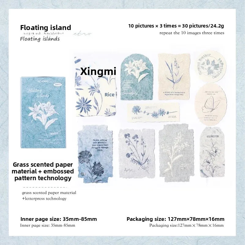 Journal GO 30pcs/box Vanilla Paper Stickers Creative Scrapbooking Collage Junk Journal diy Texture Material for Craft Making