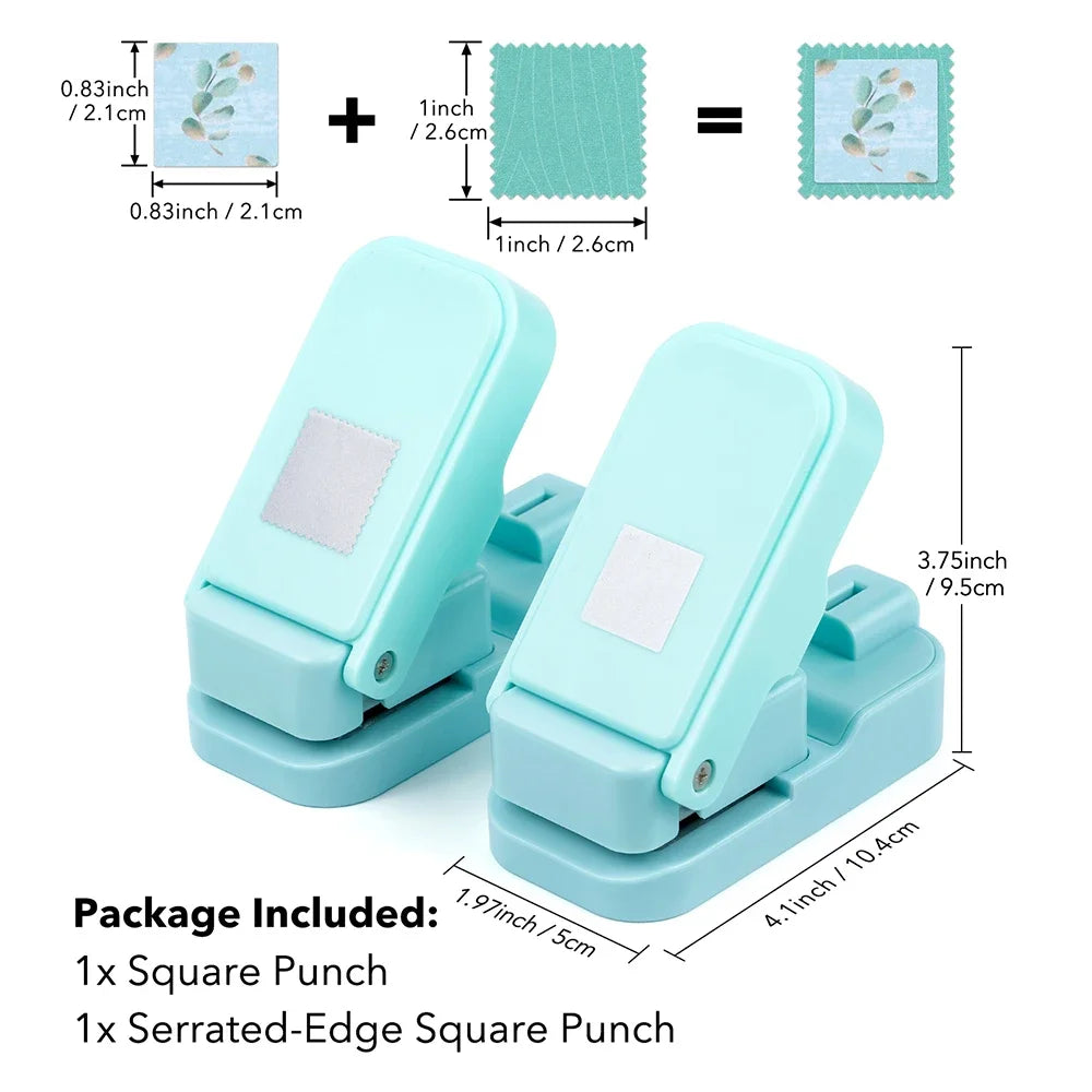 Layering Serrated-Edge Square Paper Punches for Junk Journal & Scrapbooking, Nesting Postage Stamp Style Craft Punches 2026