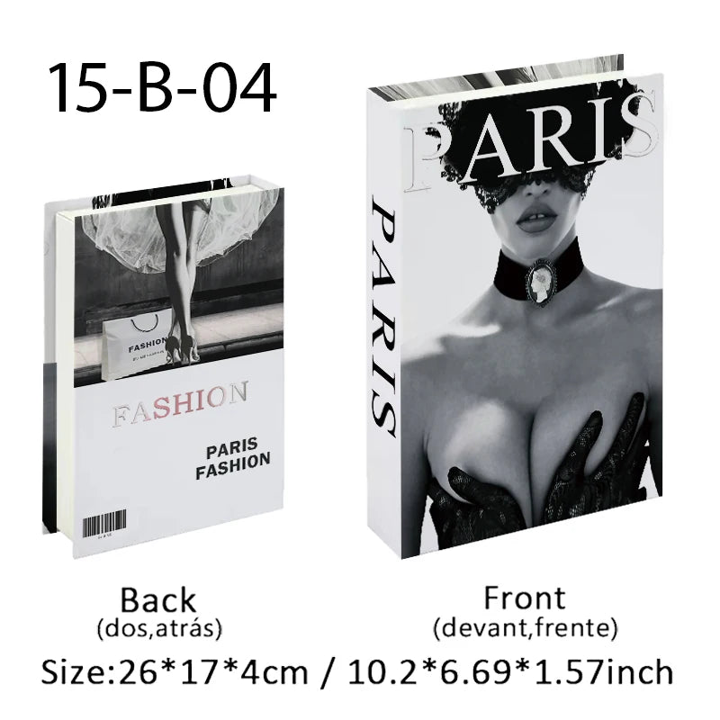 Perfume Luxury Fake Book Storage Box Interior Decoration Paris Decorative Books Design Ornament Coffee Table Shelf Home Decor