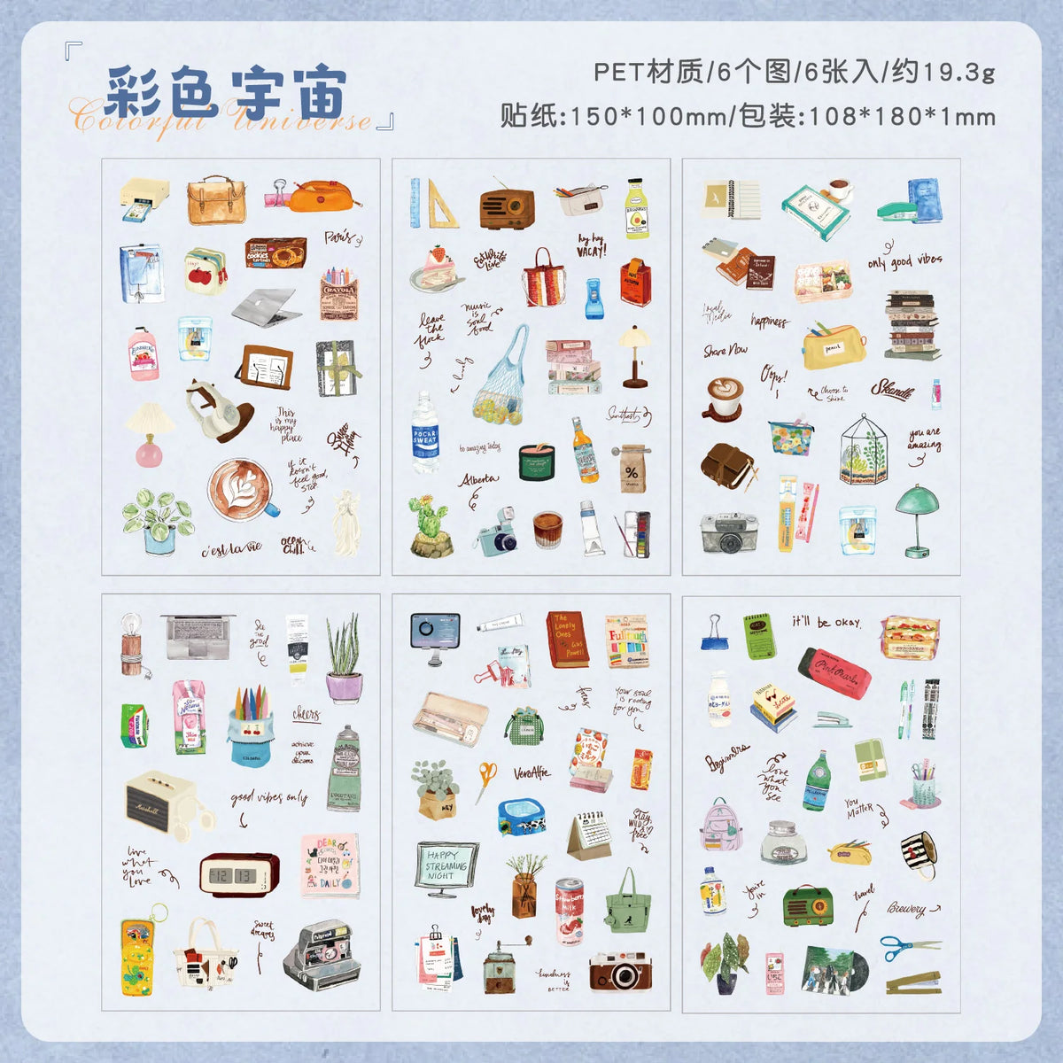 6/36 Sheets Cute Magazine Scrapbooking Stickers Book DIY Junk Journal Material Decoration Album Diary Stationery supplies