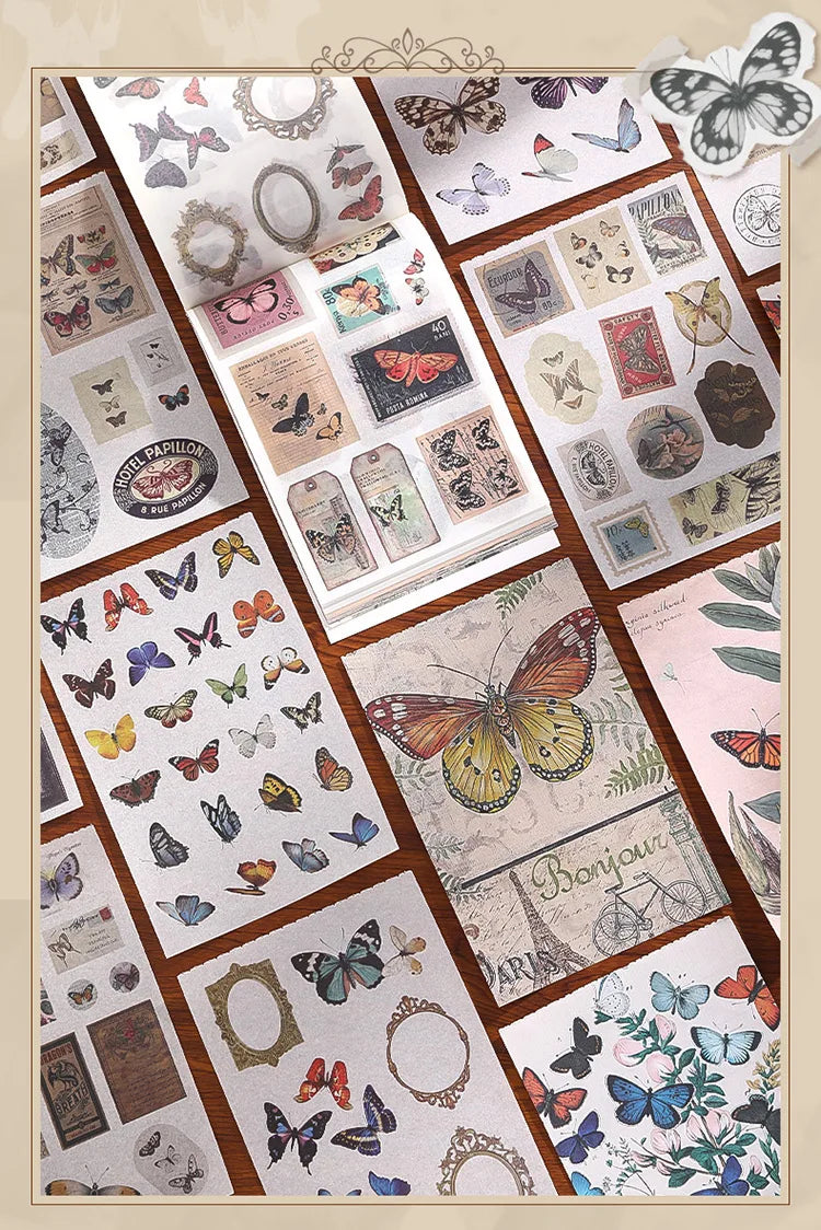 2 styles 50 pcs Vintage theme Collage stickers Scrapbooking Material handmade Diary Album  Junk Journal Supplies