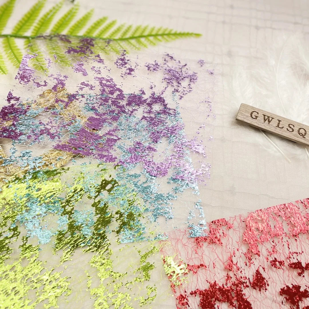 10Pcs Color Gold Foil Lace Gauze Art Paper Scrapbooking Decorate DIY Junk Journal Planner Collage Background Paper Material