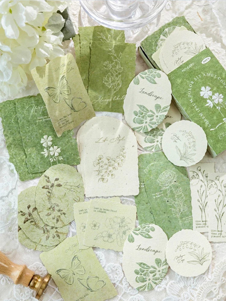 Journal GO 30pcs/box Vanilla Paper Stickers Creative Scrapbooking Collage Junk Journal diy Texture Material for Craft Making