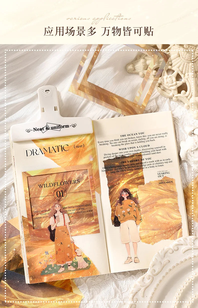 25pcs/pack Water Wave Gradient Material Paper Vintage Scrapbooking Junk Journal DIY Craft Background Paper