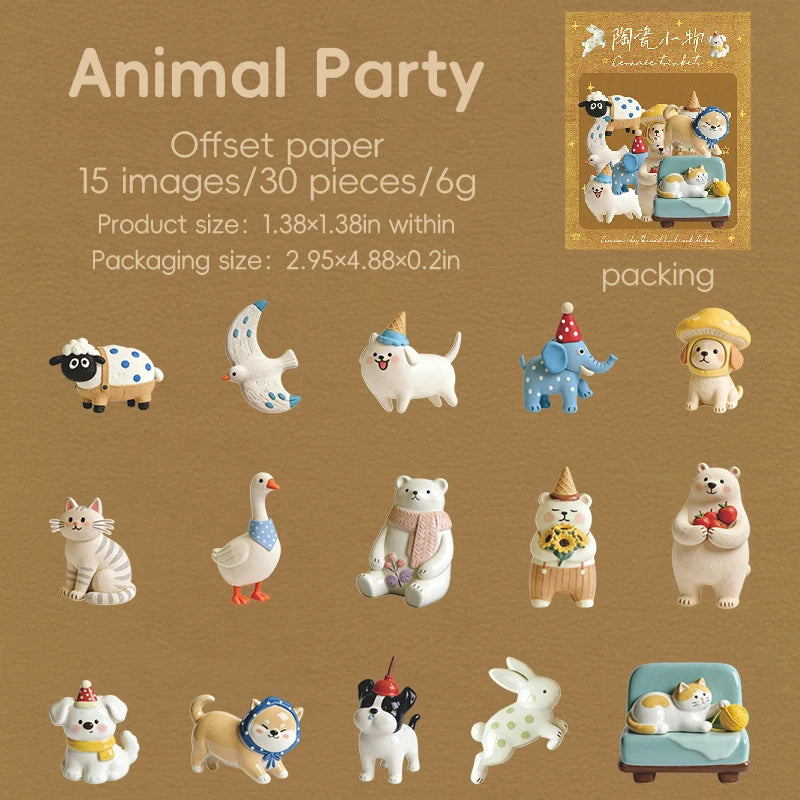 Cute Magazine Scrapbooking Sticker Pack — 30 Sheets Junk Journal Supplies